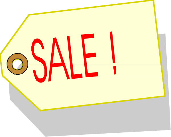 The image shows a price tag with "SALE" written on it placed over another sign that says "FOR SALE."