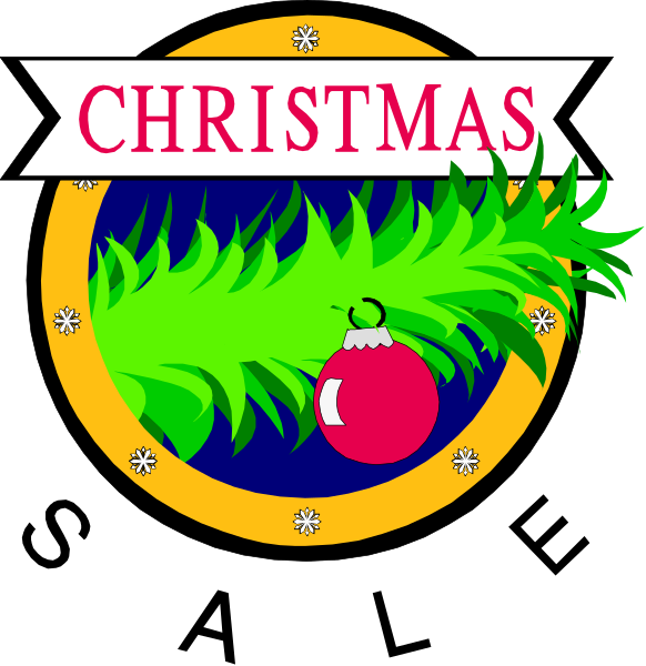 The image shows a graphic with text that reads "Christmas" at the top of an oval design featuring what appears to be leaves on either side. Inside this circular frame is another smaller circle containing two red Christmas balls and green foliage, resembling pine needles or holly.