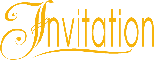 The text "invitations" with a cursive font design on it is displayed prominently against an unidentified background in this small clip-art image.
