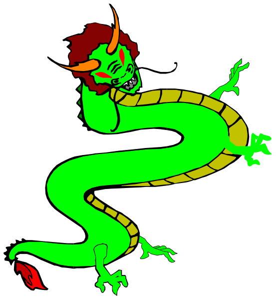 The image shows a cartoon of an anthropomorphic green snake with red eyes that has humanoid features such as arms and legs; it is standing upright on two feet in front of what appears to be a black background, giving off a sense of motion due to its dynamic pose.