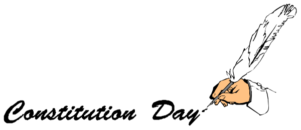 The image shows a black and white illustration of an ink pen with nib pointing upwards on top right corner against gray background.