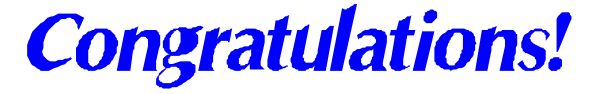 The text "Congratulations" on a blue background with white lettering is displayed above an award-shaped graphic that says "Graduation."