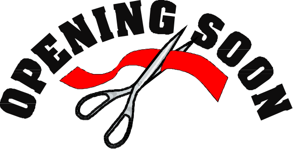 The image shows a logo with text that reads "Demolitions" at top left corner of an oval shape containing two pairs of scissors crossed over each other in front of red ribbon banner, set against black background.