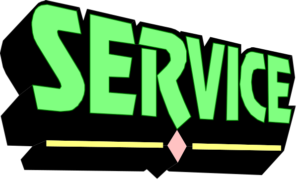The image shows a logo with text that reads "SERVICE" on it against a black background.