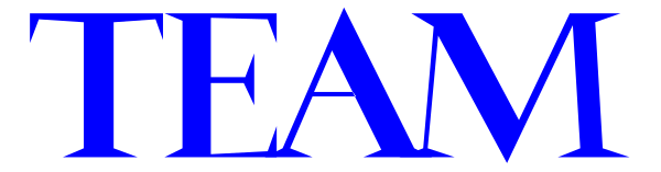 The text "TEAM" on a blue background with white lettering.
