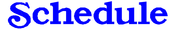 The text "SCHEDULE" on a gray background with blue lettering is shown.