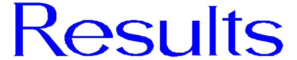 The text "results" on a blue background with white lettering.