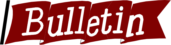 The image shows a text that reads "bulletin" with an emphasis on the letter 'i' being highlighted by red coloring in what appears to be a digital interface or document viewer.