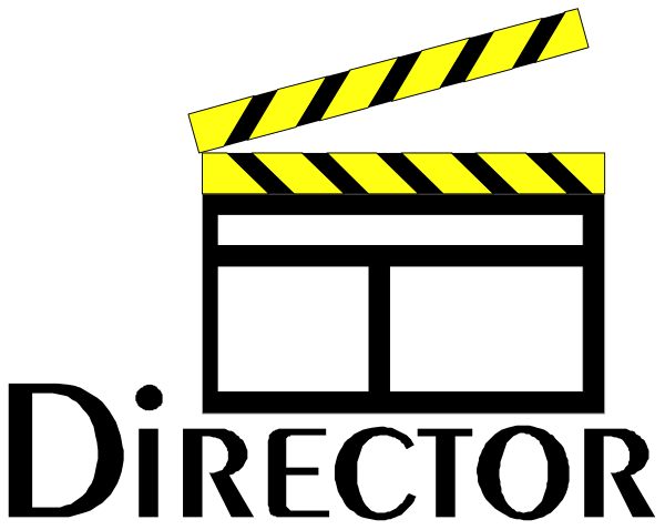 The image shows a black film clapperboard with yellow borders on top of what appears to be an icon representing a computer screen displaying two windows side by side against a dark background.