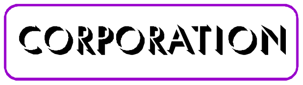 The image shows a logo with text that reads "CORPORATION" on it against a grey background.