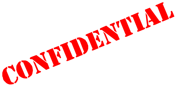 The image shows a stamp with text that reads "CONFIDENTIAL" on it placed over an area of black background.