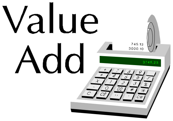 The illustration shows a calculator with its screen displaying numbers on top of what appears to be an electronic cash register that has buttons for inputting money values; next to it is a roll of paper currency, suggesting this might represent a point-of-sale or transaction processing scenario in the context of retail sales.