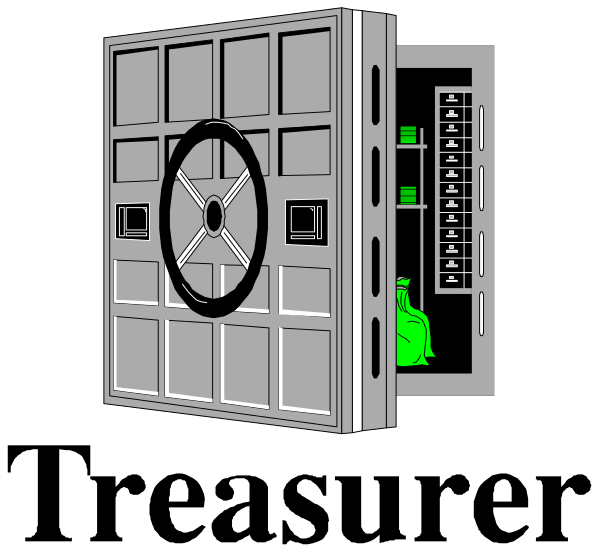 The image shows a black and white illustration of an open vault with various compartments inside it; there is no visible activity in this still frame.