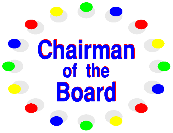 The image shows a logo with text that reads "Chairman of the Board" on it.