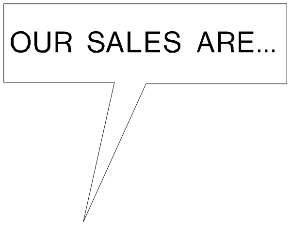 The image shows a black and white comic strip with text that reads "YOUR SALES ARE GONE" at the bottom of an empty speech bubble on top right corner against a dark background.