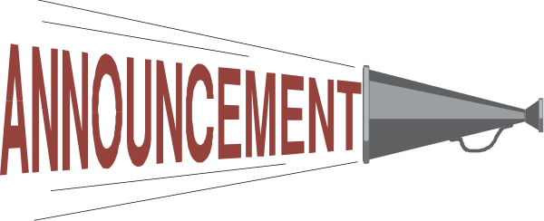 The image shows a sign with text that says "ANNOUNCEMENT" on it along with an arrow pointing to something off-camera labeled as such in bold letters atop the word announcement.