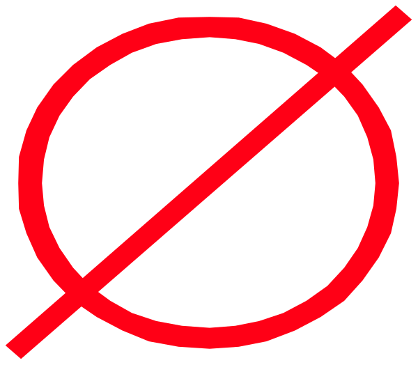 The image shows a red circle with an exclamation mark inside it on top of what appears to be a black background.