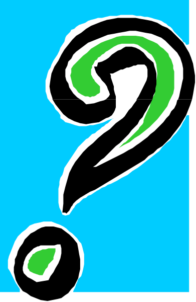 The image shows a question mark with an exclamation point inside it on top of what appears to be a blue background.