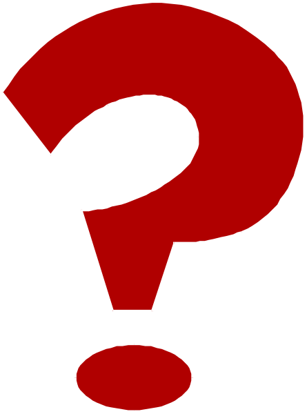 The image shows a question mark graphic with red outline on white background.