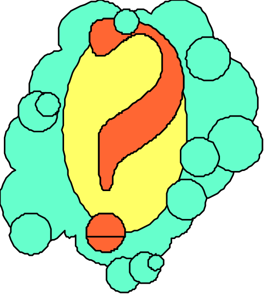 The image shows a stylized illustration of an open book with pages that appear to be blank white spaces filled with various shapes such as circles, squares, lines, dots, and other abstract designs in different sizes and orientations; there is no text or recognizable content within the "pages" themselves.