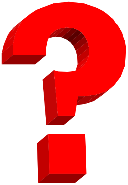 The image shows a question mark graphic with red outline against white background.