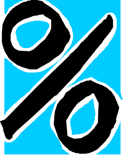 The image shows a blue background with black text that reads "10%" on it.