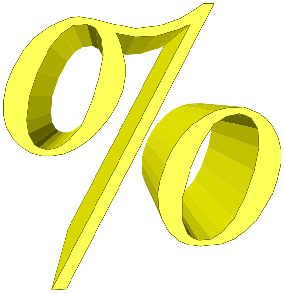 The image shows a percentage symbol (%) with two different numbers: 70% on top of it is yellow, while below that number there's an orange circle around another smaller percent sign indicating "100". This suggests some sort of discount or sale promotion where items are marked down by 30%. There isn't any text in the image. The style appears to be a simple digital graphic with no additional context provided about what is being sold, who it might appeal to, etc. It could represent an advertisement for products that have been reduced from their original price of "