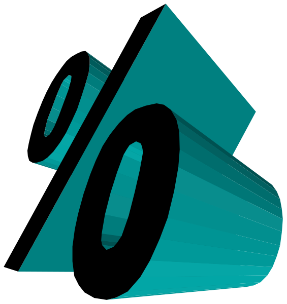 The image shows a stylized graphic with an arrow pointing downward to indicate discounts of 10% off on items in store. It is set against a blue background that resembles watercolor, and there's no text present within this clip-art style illustration. There are also two percent signs (%) visible at the top corners of the image. The arrow itself has an abstract design with lines radiating outward from its center to create a sense of movement or directionality towards discounted items in store.