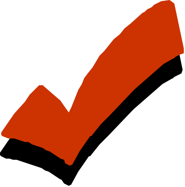 The image shows a red checkmark with an exclamation mark next to it on top of another black background that has two white rectangles above each other in front of which there is no text provided for description purposes.