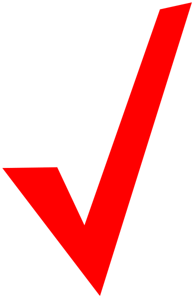 The image shows a red capital letter "V" on top of another smaller black rectangle with an arrow pointing to it from above left corner.