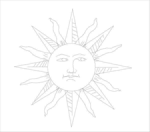 The black flag with a white moon on it has an eye drawn over its face.