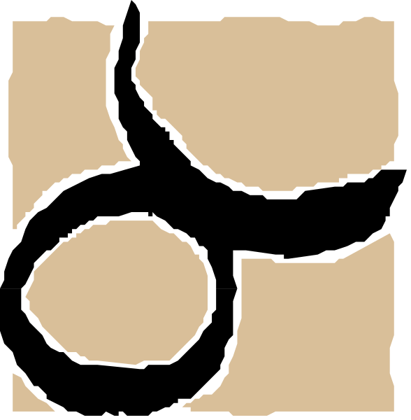 The image shows a simple black and white line drawing of two interconnected circles with an abstract design resembling a stylized letter 'C' in between them on top half, followed by another similar circle below it without any connecting lines at bottom right corner.