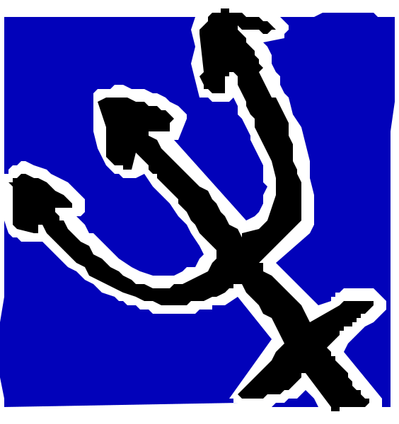 The images show a blue flag with an emblem of two crossed swords on it above a red star symbolizing communism; below that is another image featuring a hammer and sickle logo associated with socialist movements, specifically in Russia where this was their national flag from 1924 to the end of Soviet Union. The images are likely used for political or historical contexts related to Marxism-Leninism ideology. There's no text present on these flags.