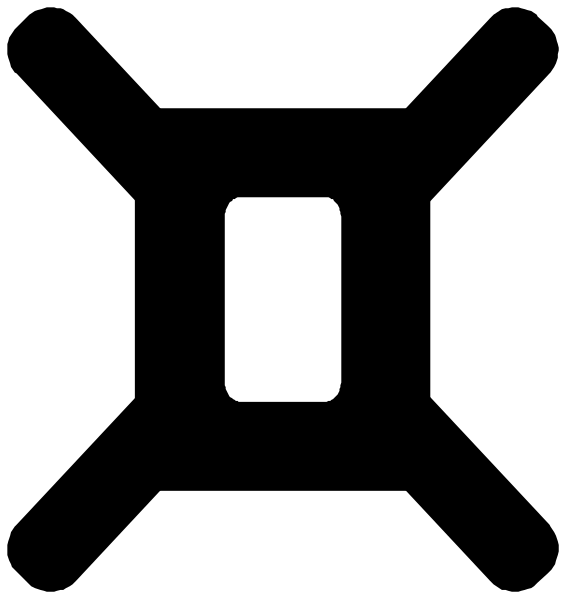 The image shows a black square with an icon of a light switch on it against a white background to its right side.