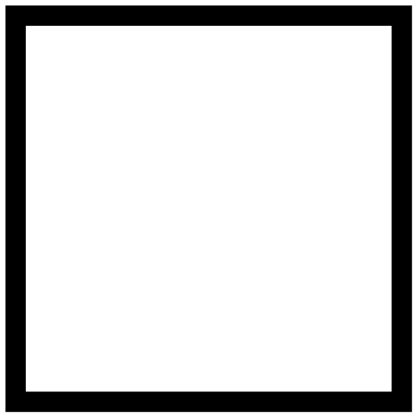 The black and white line drawing shows a simple geometric shape resembling an abstract representation of two rectangles connected by lines forming what appears to be a square with one rectangle inside it on its side.