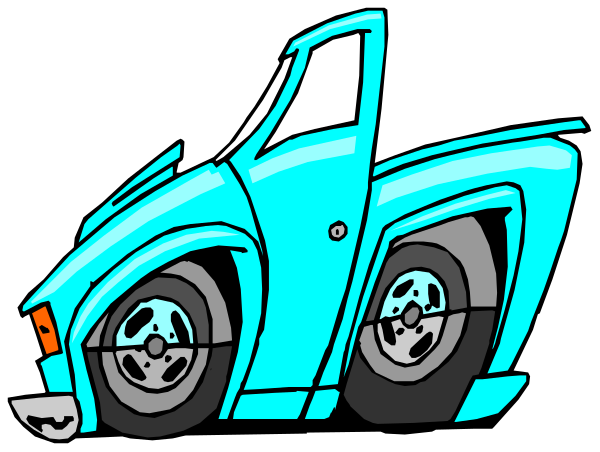 The image shows a blue truck with white wheels on it against a black background.