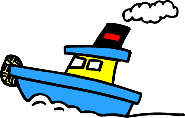 The image shows a cartoon boat with an officer on board sailing through dark waters at night under a starry sky.