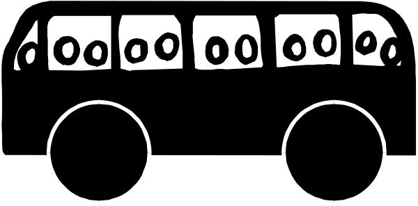 The black and white illustration shows a train with multiple carriages connected to each other on tracks against an indistinct background.
