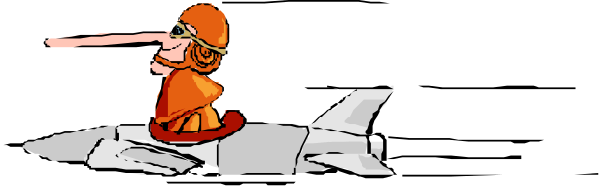 The image shows a pixelated character riding on top of an object that resembles a rocket ship with wings, set against a dark background.