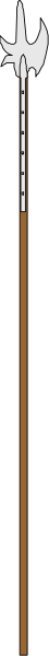 The image shows a simple line drawing of two parallel lines with an object between them that has three distinct parts: at its left end is what appears to be a small black dot; in the middle it's white, and on the right side there seems to be another smaller black dot or marking.