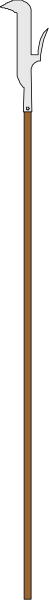 The image shows a gray background with two black vertical lines on either side of what appears to be an orange object resembling a carrot in between them.