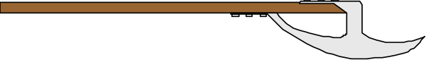 The image shows a gray background with an object that resembles a white cat sitting on top of it near what appears to be a brown surface at one end; there is also some text visible in black font, but its content isn't clear due to resolution and size constraints.
