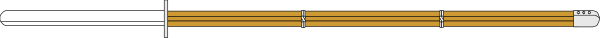 The image shows a simple line drawing of an orange train on tracks with two cars behind it against a gray background.