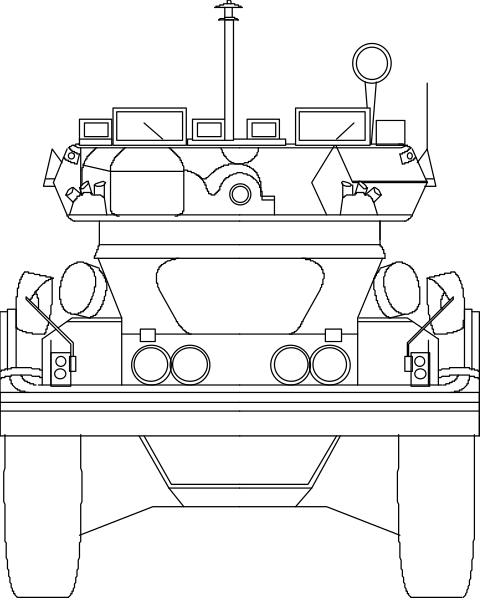The black and white photo shows a ship with multiple decks visible from an overhead perspective; it appears to be taken at night as indicated by the dark sky background.