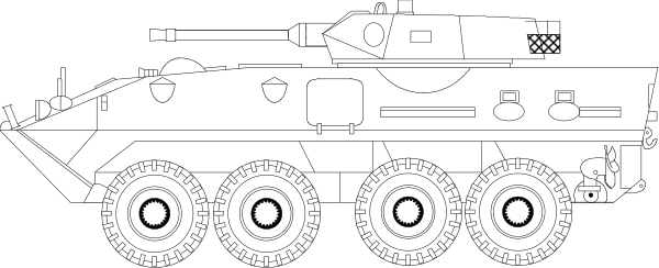 The black and white silhouette of a train with various parts labeled on it.