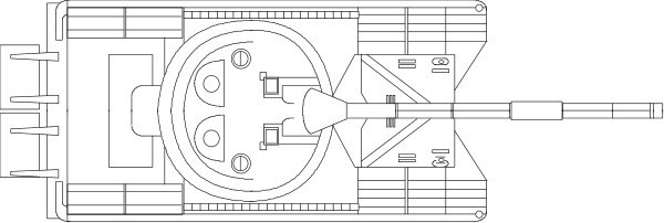 The image shows a black and white pixelated representation of an abstract pattern with various shapes that could be interpreted as geometric forms such as rectangles and circles in different sizes arranged vertically against each other on what appears to be a gray background, possibly representing some form of digital or electronic interface due to the grid-like structure.