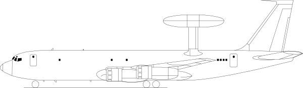 The black and white illustration shows an airplane on a runway with its landing gear down next to another plane that appears to be in flight mode.