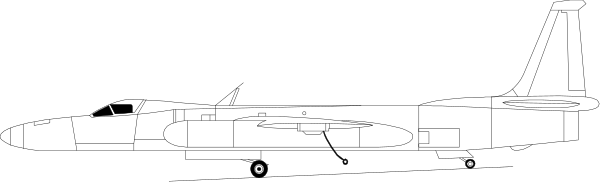 The image shows a black and white illustration of an airplane with two engines on its wings flying over water at nighttime.