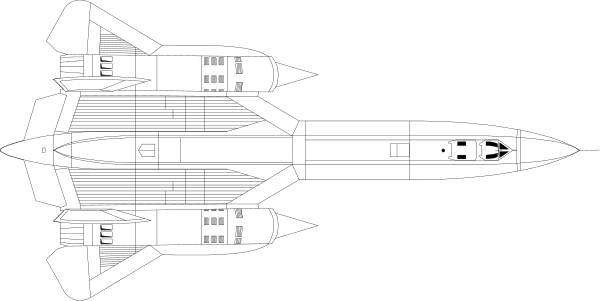 The black and white illustration shows a fighter jet with two engines on each wing positioned side by side against a dark background.