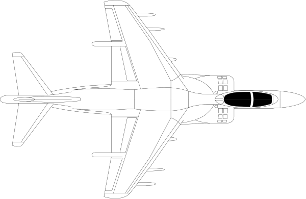 The black and white illustration shows a fighter jet with its nose pointed upwards against an untextured background that appears to be dark gray in color.